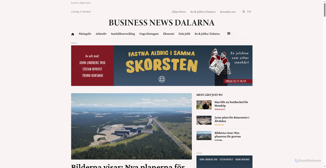 Security scan screenshot of https://businessnewsdalarna.se