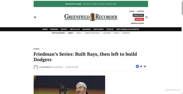 Security scan screenshot of https://recorder.com/2020/10/20/friedman-s-series-36891770/