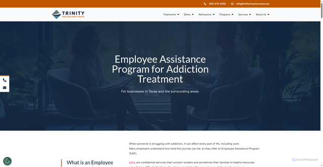 Security scan screenshot of https://trinityriverrecovery.com/employee-assistance/