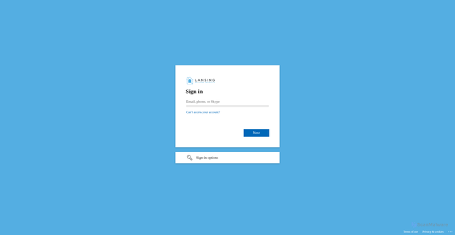 Security scan screenshot of https://lansingbp-my.sharepoint.com
