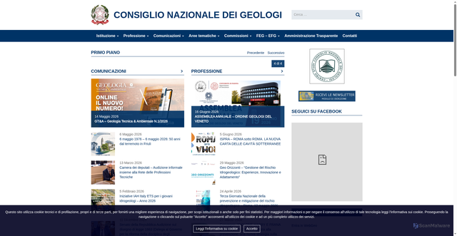 Security scan screenshot of https://www.cngeologi.it