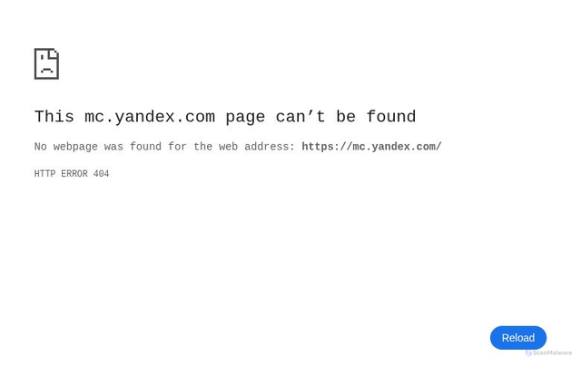 Security scan screenshot of https://mc.yandex.com/