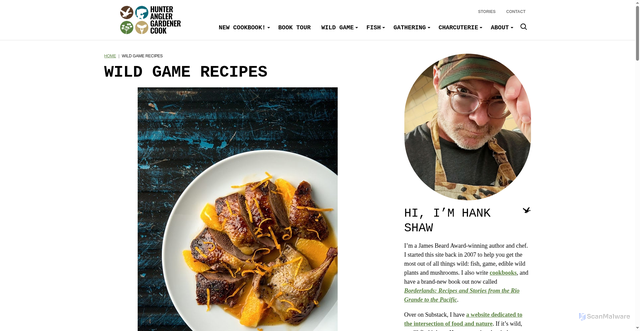 Security scan screenshot of https://honest-food.net/wild-game/