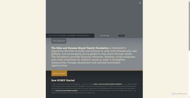 Security scan screenshot of https://kvbff.org/about/