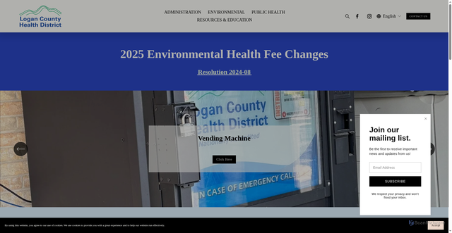 Security scan screenshot of https://www.loganhealthohio.gov/