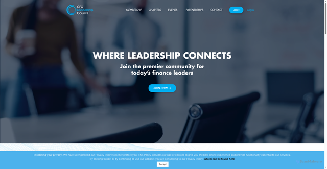 Security scan screenshot of https://cfoleadershipcouncil.com/