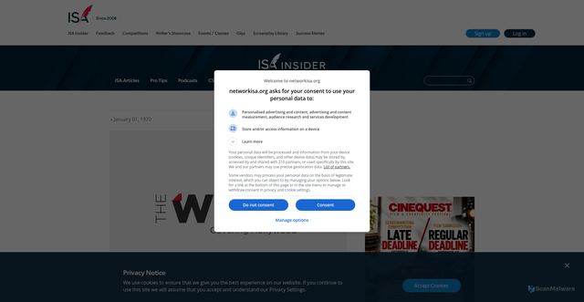 Security scan screenshot of https://www.networkisa.org/the-wrap/view/melissa-barrera-reveals-what-it-would-take-to-return-to-the-scream-franchise