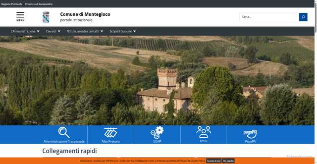 Security scan screenshot of https://comune.montegioco.al.it/