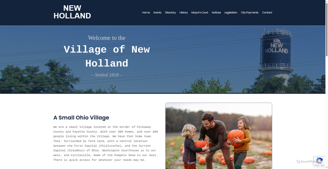 Security scan screenshot of https://villageofnewholland-oh.gov/