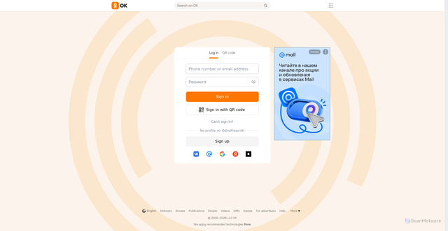 Security scan screenshot of https://covers.ok.ru
