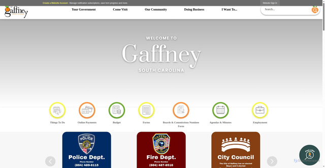 Security scan screenshot of https://cityofgaffney-sc.gov/