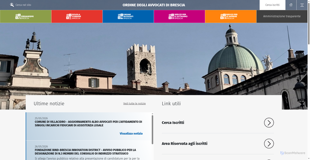 Security scan screenshot of https://www.ordineavvocatibrescia.it