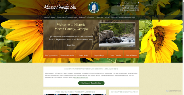 Security scan screenshot of https://www.maconcountyga.gov/