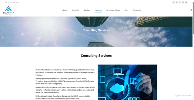 Security scan screenshot of https://imsecurity-global.com/consulting-services