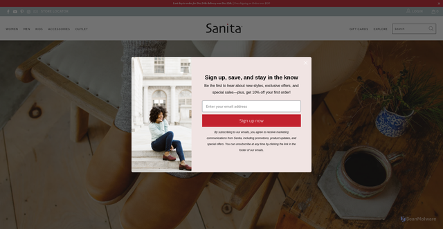 Security scan screenshot of https://www.sanita.com