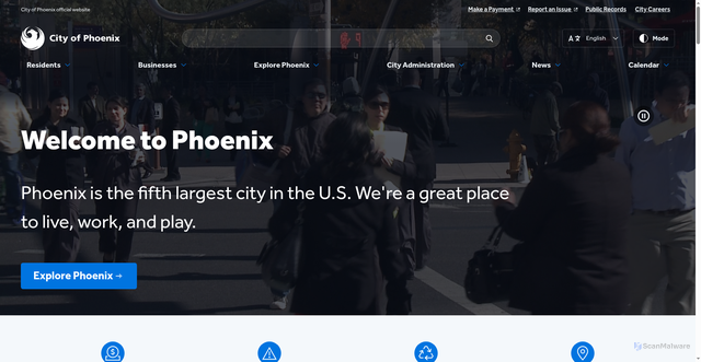 Security scan screenshot of https://www.phoenix.gov/
