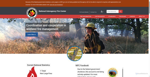 Security scan screenshot of https://www.nifc.gov/