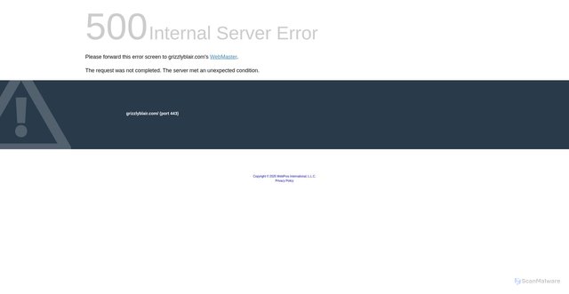Security scan screenshot of https://grizzlyblair.com/