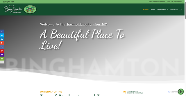 Security scan screenshot of https://townofbinghamton.gov/