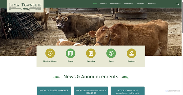Security scan screenshot of https://limatownshipmi.gov/