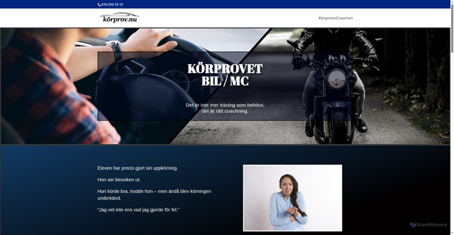 Security scan screenshot of https://korkontroll.se