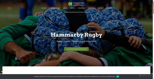 Security scan screenshot of https://hammarbyrugby.se
