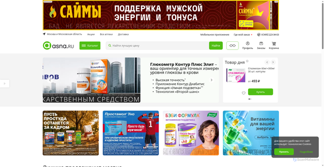 Security scan screenshot of https://asna.ru