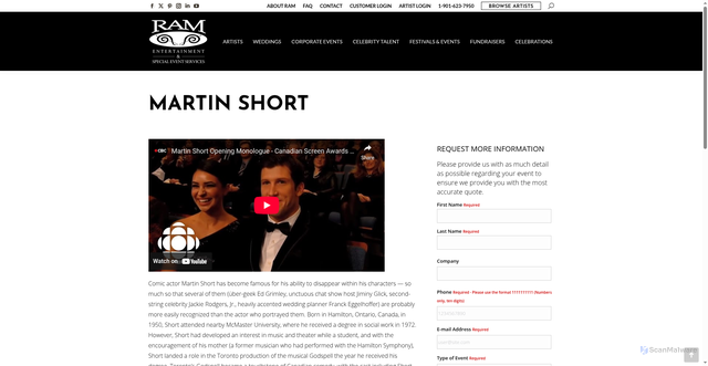 Security scan screenshot of https://ramentertainment.com/martin-short