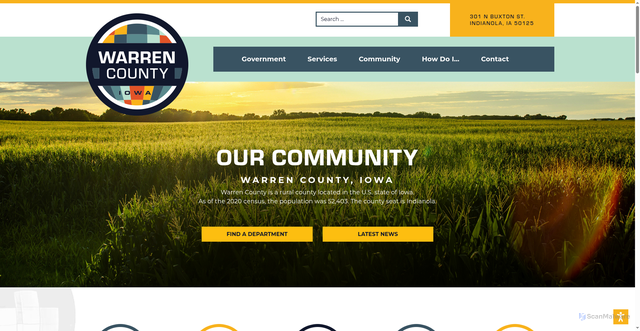 Security scan screenshot of https://www.warrencountyia.gov/