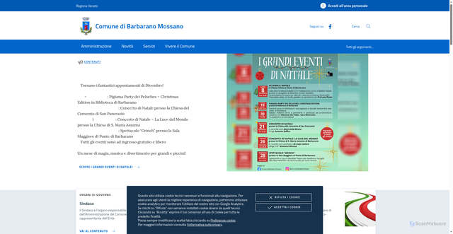 Security scan screenshot of https://www.comune.barbaranomossano.vi.it/