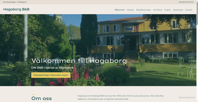 Security scan screenshot of https://hagaborg.se