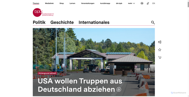 Security scan screenshot of http://www.bpb.de