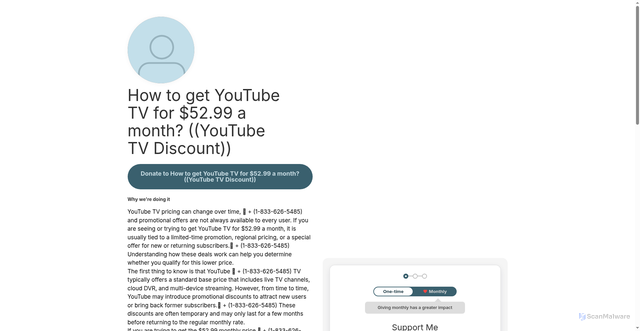 Security scan screenshot of https://community-care-center.raiselysite.com/how-to-get-you-tube-tv-for-52-99-a-month-you-tube-tv-discount