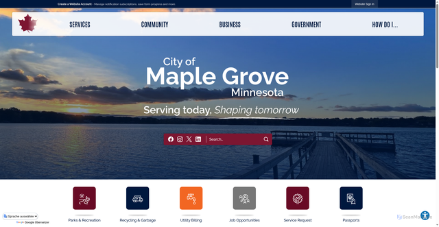 Security scan screenshot of https://maplegrovemn.gov/