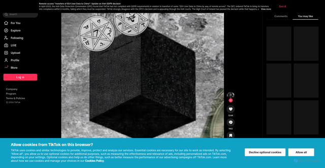 Security scan screenshot of https://vt.tiktok.com/ZS9c687pa/