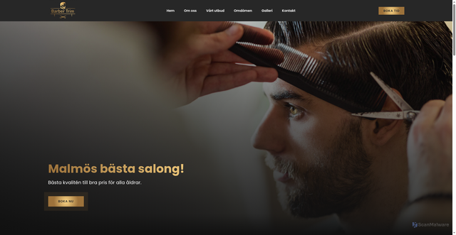 Security scan screenshot of https://barbertrim.se