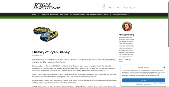 Security scan screenshot of https://kfork.com/blog/history-of-ryan-blaney/