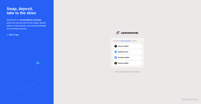 Security scan screenshot of http://aerodrome-dapp-router-v48.netlify.app