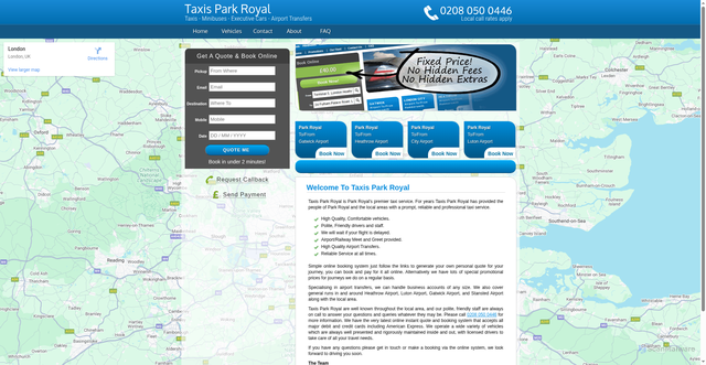 Security scan screenshot of https://taxisparkroyal.online/index.html