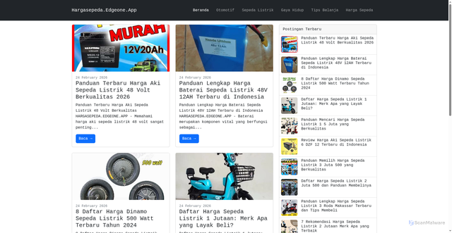 Security scan screenshot of https://hargasepeda-w0y4fjrsq3.edgeone.app/