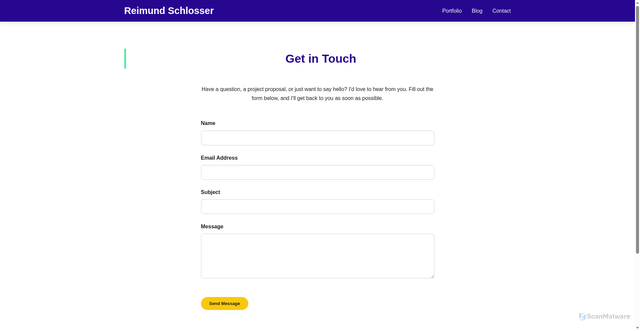 Security scan screenshot of https://reimundschlosser.com/contact/