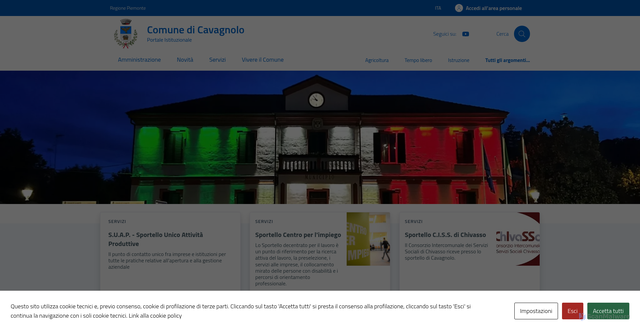 Security scan screenshot of https://www.comune.cavagnolo.to.it