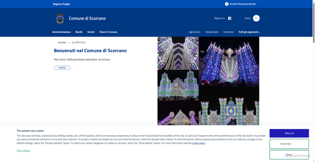 Security scan screenshot of https://www.comune.scorrano.le.it/