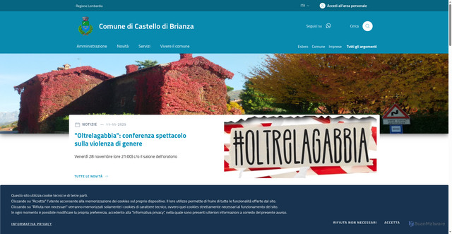 Security scan screenshot of https://www.comune.castellobrianza.lc.it/