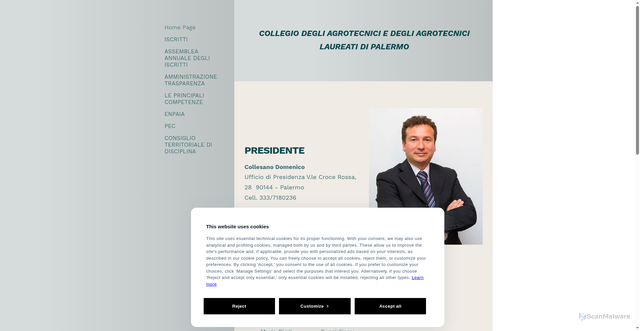 Security scan screenshot of https://agrotecnicipalermo.it/