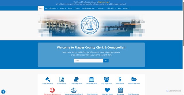 Security scan screenshot of https://flaglerclerk.gov/