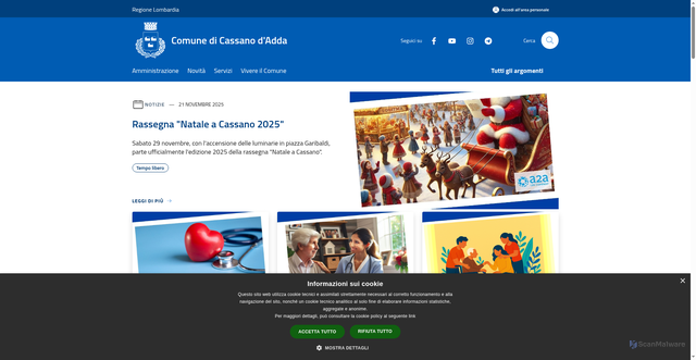 Security scan screenshot of https://www.comune.cassanodadda.mi.it/it