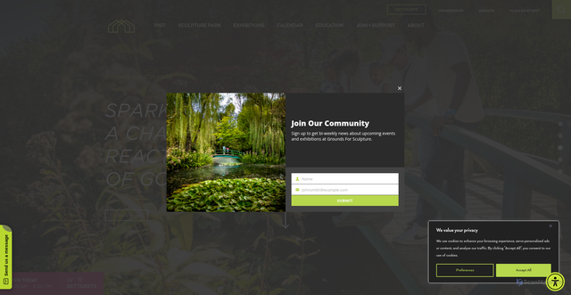 Security scan screenshot of https://www.groundsforsculpture.org/