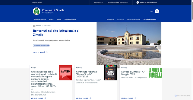 Security scan screenshot of https://www.comune.zimella.vr.it