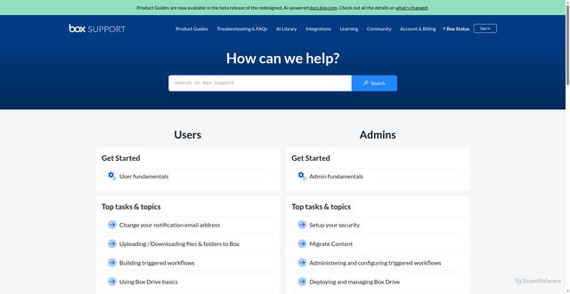 Security scan screenshot of https://box.zendesk.com